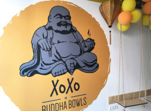 Wandaufkleber Digitaldruck mit Buddha-Motiv